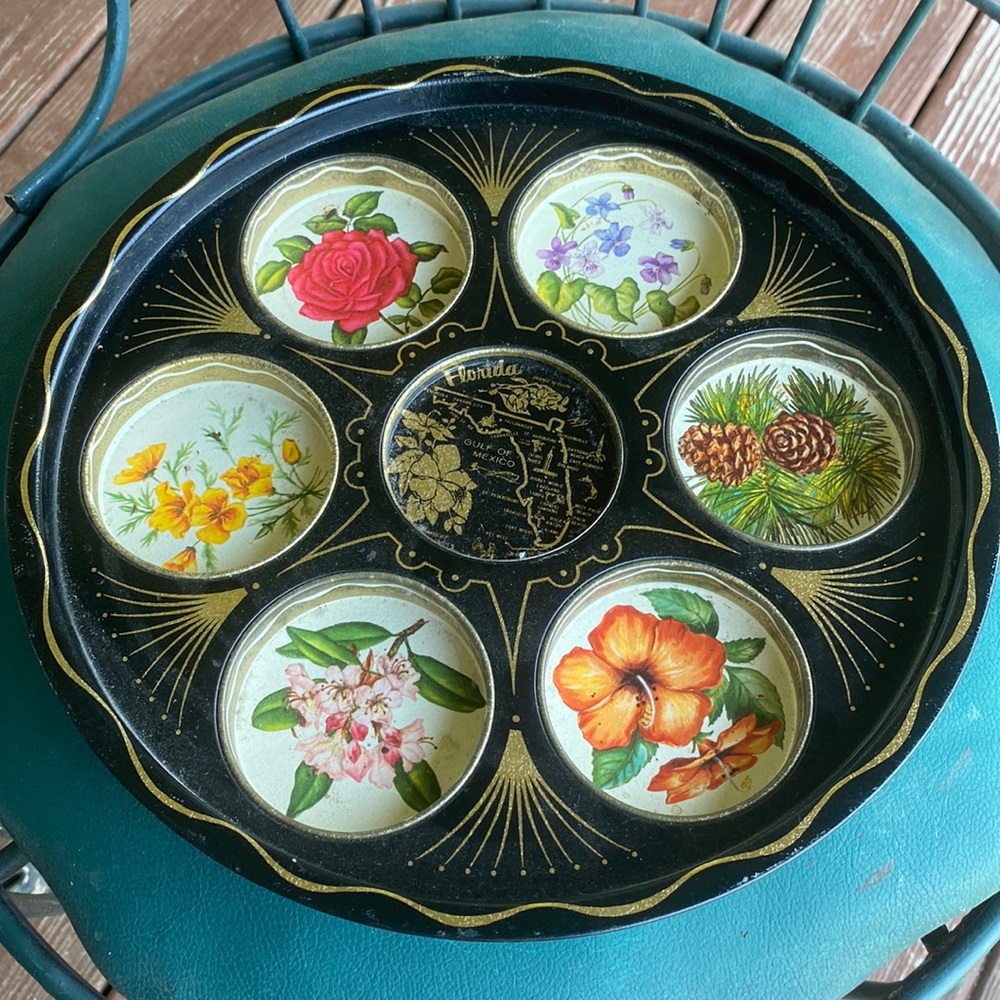Vintage florida Metal drink tray